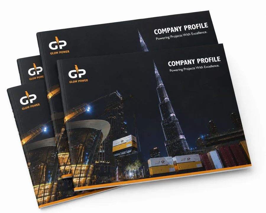 Company profile brochure design and print for Glow Power, Dubai UAE