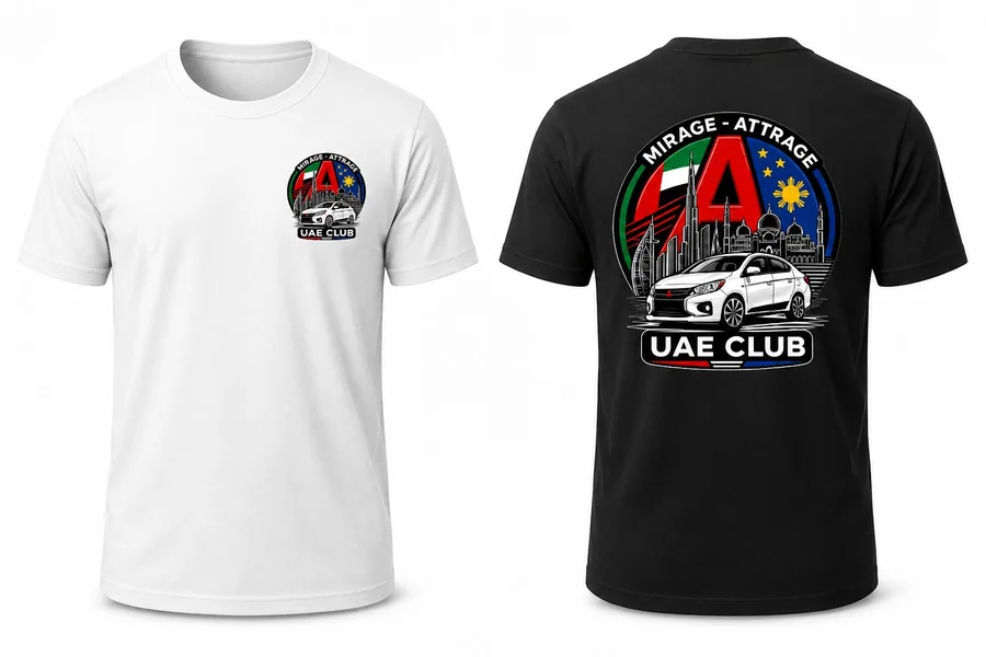 Custom branded t-shirts for Mirage-Attrage UAE Club, Dubai UAE